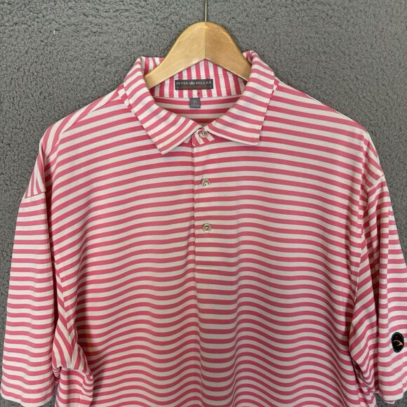 Peter Millar Shirt Mens XL‎ Pink Polo Short Sleeve Performance Summer Comfort - Picture 2 of 8